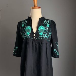 Theme Embroidered Black Dress/Tunic